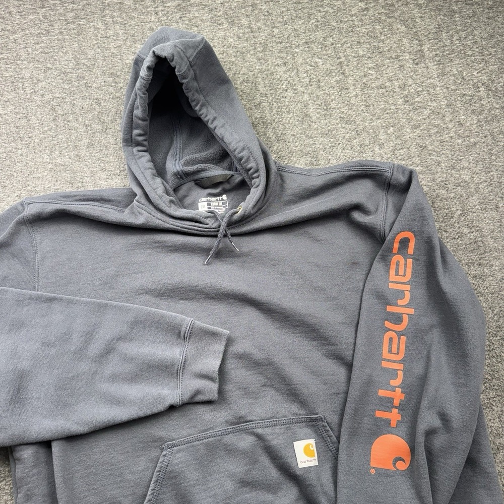 Carhartt Hooded Sweatshirt Mens 2XL Blue Heavyweight Loose Fit K288 BLS‎ *IRR*